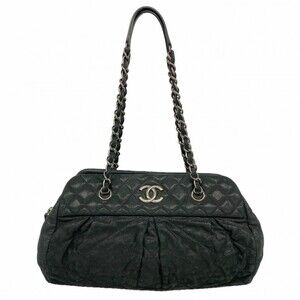 Chanel Matelassé Chain Shoulder Bag, Leather, Black, Women's